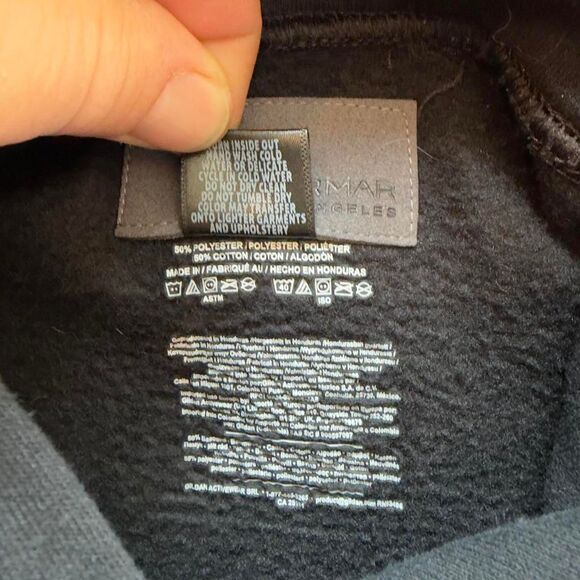 Carmar Los Angeles Black Hoodie w/ Silver Star Studded Hood Small - Picture 3 of 7